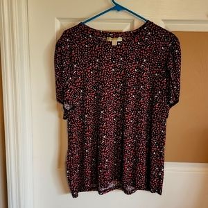 Michael Kors Womens polyester short sleeve blouse size XL